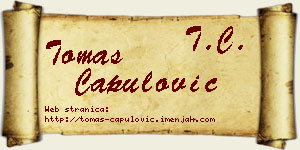 Tomas Capulović vizit kartica